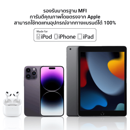 สายชาร์จเร็ว ZTEC รุ่น ZL221 USB-C to Lightning 1 เมตร สีขาว (รองรับมาตรฐาน MFI)_3